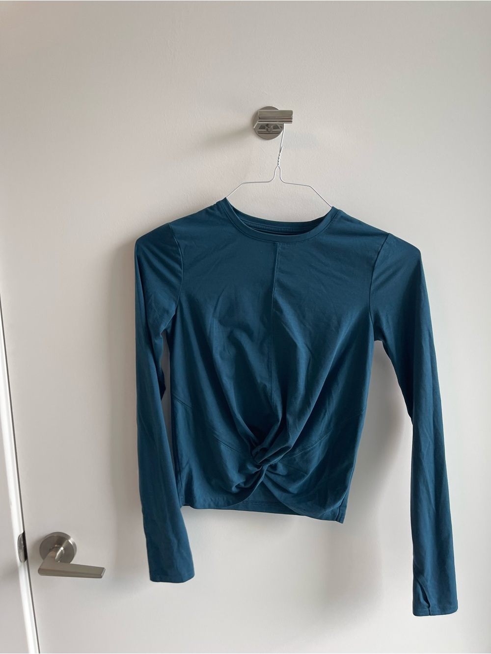 Athleta Long Sleeve Twist-Front Top - Teal